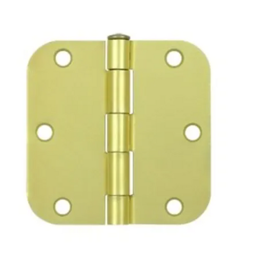 Deltana S35R5BB4 3.5"x3.5" Ball Bearing Mortise Hinge Pair - Brushed Brass