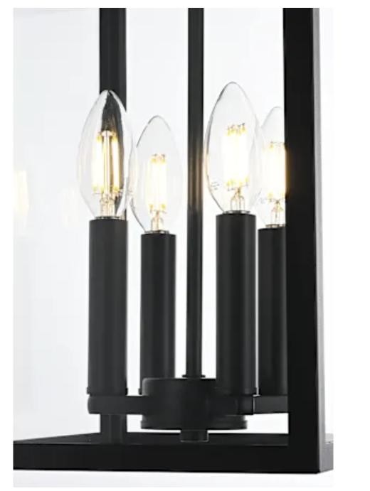 Elegant Lighting OD324H16 Sheridan 4 Light 9" Wide Outdoor Mini Pendant Black