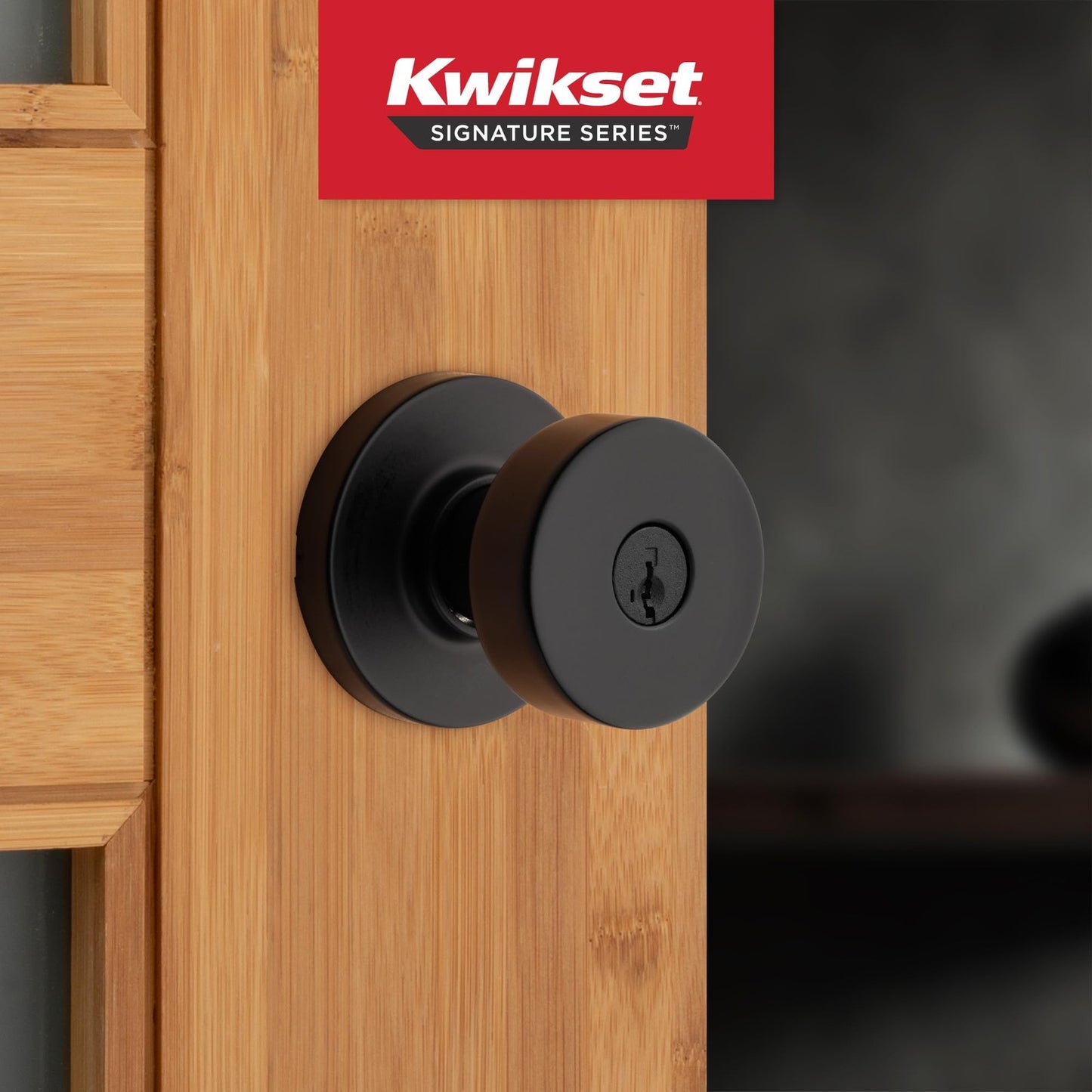 Kwikset 97300-935 Pismo Privacy Door Knob with lock Matte Black