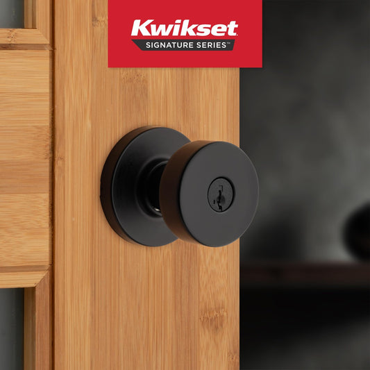 Kwikset 97300-935 Pismo Privacy Door Knob with lock Matte Black