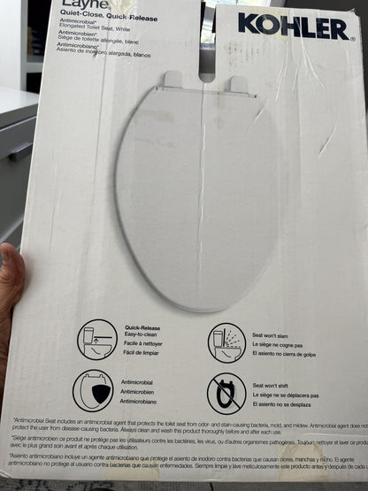 Kohler 1731394 Layne quiet close elongated toilet seat White