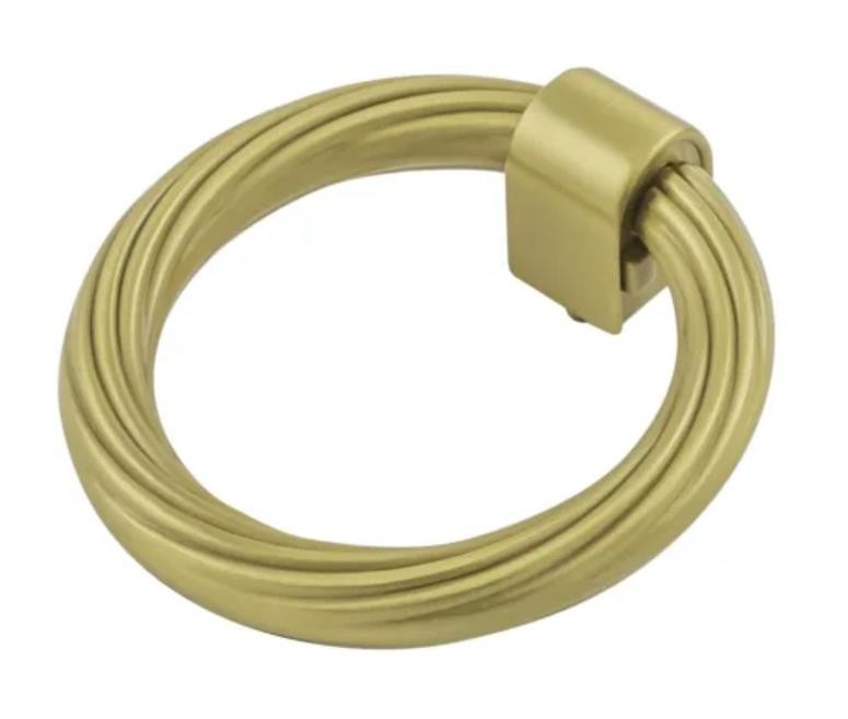 Belwith-Keeler Bijou Sybil Ring Pull 2-7/8" x 2-3/4" Brushed Golden Brass Finish