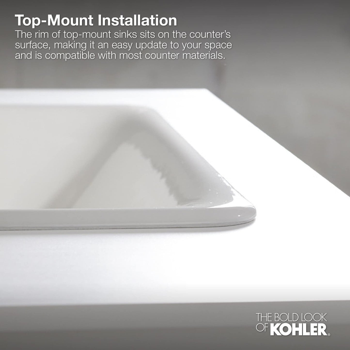 Kohler 2196-8-0 Pennington® Drop-in bathroom sink w/8" widespread faucet holes
