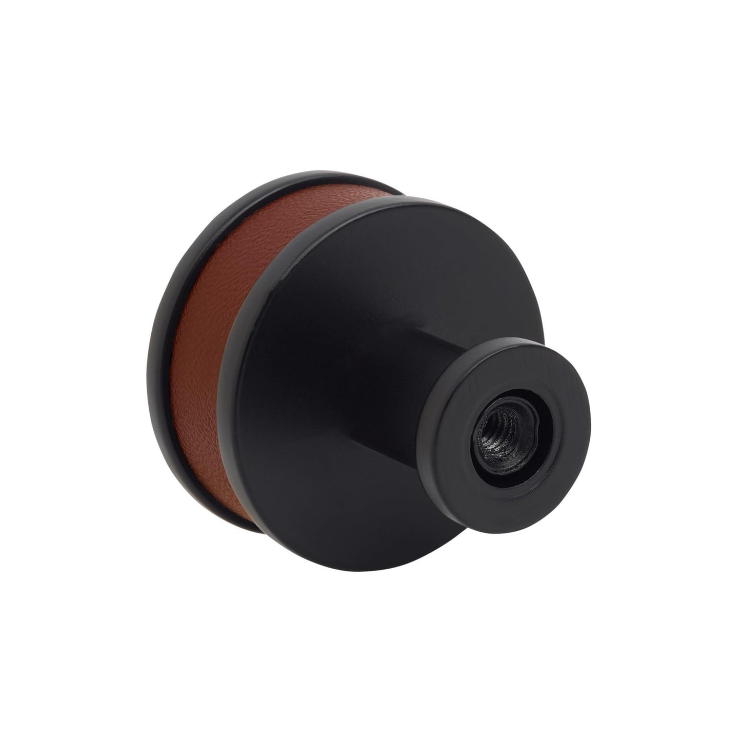Signature HW 954065-114 Lazzara 1-1/4" Brown Leather Mushroom Knob-Brushed Gold