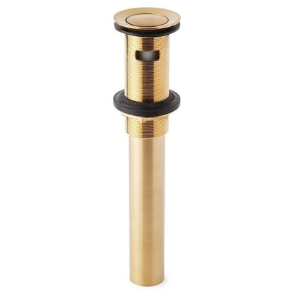 Signature Hardware 940815 Extended Press1-1/2" PopUp Drain Overflow Brushed Gold