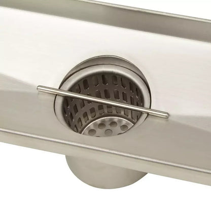 Signature Hardware - Carmen 24"Polished Stainless Steel Rectangular Shower Drain
