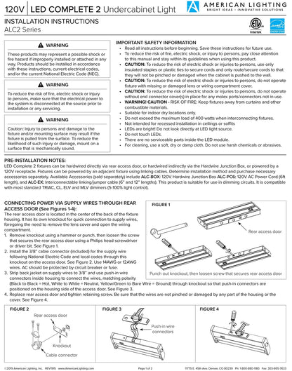 American Lighting LED Undercabinet Light 24" Complete Collection (ALC2-24-WH)