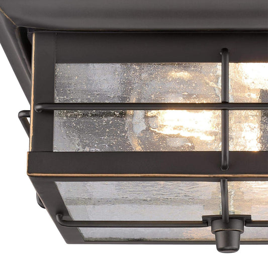 Westinghouse 6578400 Orwell 2 Light Outdoor Flush Mount Fixture ORB&Glass