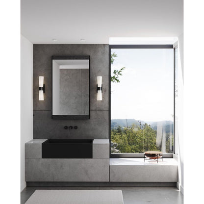Progress Lighting P300062-031 Etched Opal Glass Modern Bath Vanity Light Black