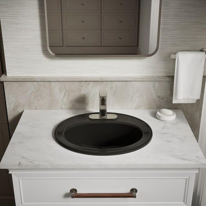 KOHLER K-2196-4-7 Pennington Self-Rimming Bathroom Sink, Black Black