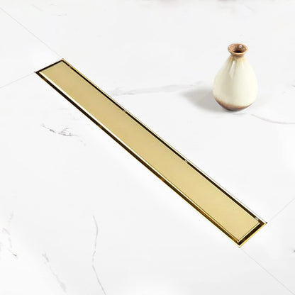 AGLSD-T-36IN Linear Shower Drain, 36" Gold Drain Tile Insert 2-in-1 Shower Drain