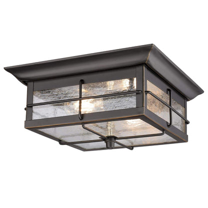 Westinghouse 6578400 Orwell 2 Light Outdoor Flush Mount Fixture ORB&Glass