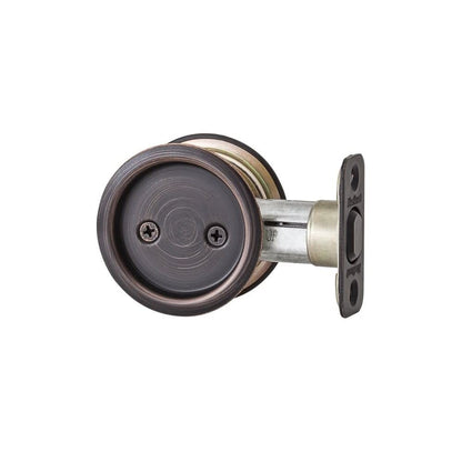 Kwikset 334-11P Round Universal Pocket Door Lock 2-3/8" Backset&2-1/8" Crossbore