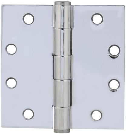 Emtek 92015 4.5x4.5" Square Corner Bearing Mortise Hinge - Pair, Polished Chrome