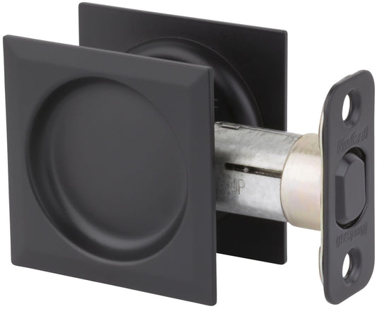 Kwikset 334SQT-514 Square Passage Pocket Door Lock Iron Black Finish