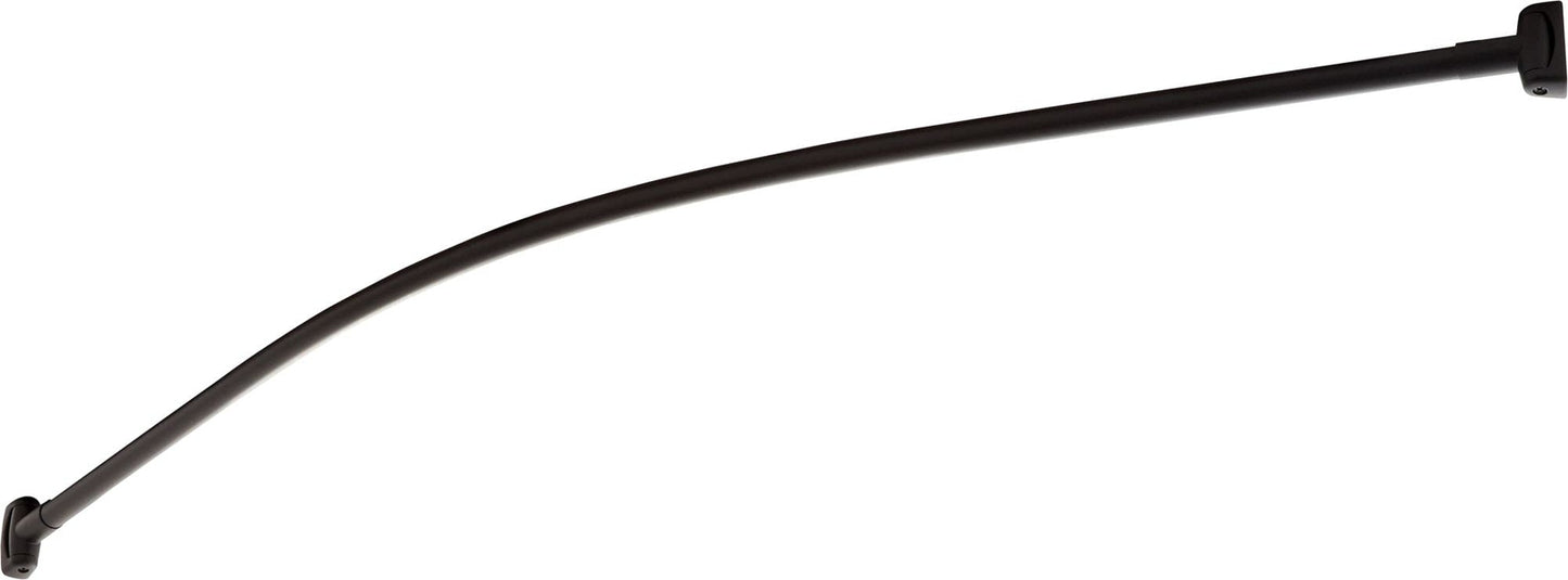 Signature Hardware 466759 60" Curved Solid Brass Shower Rod - Brushed Nickel