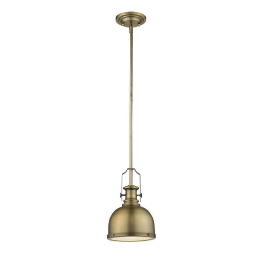 Z-Lite 725MP-HBR 1 Light Mini Pendant, Heritage Brass
