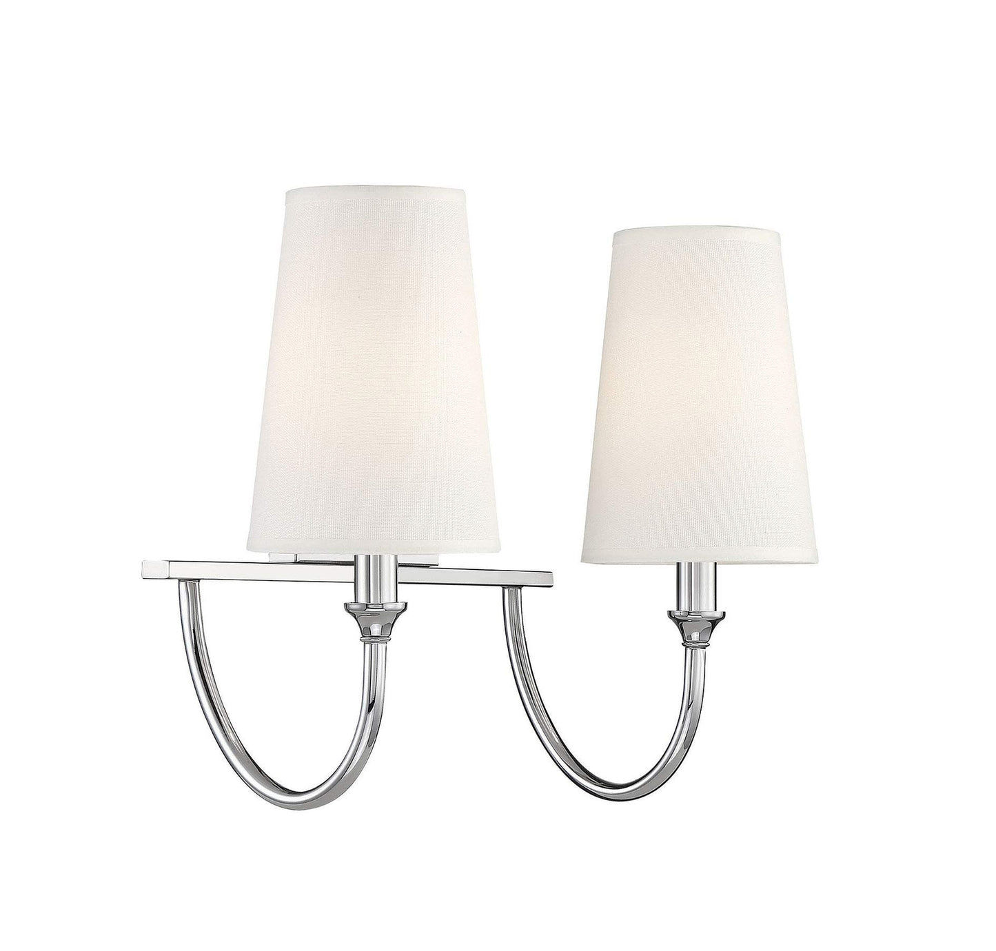 Savoy House 8-2542-2-109 White Fabric Bath Vanity Wall Light, 12" H x 15" W