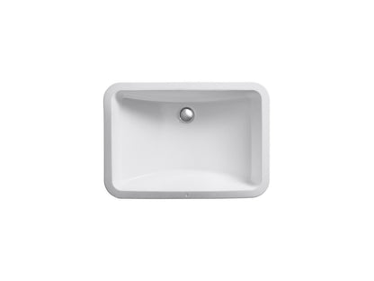 KOHLER 2214-0 Ladena Rectangular Undermount Bathroom Sink, 20-7/8" W X 14-3/8" L