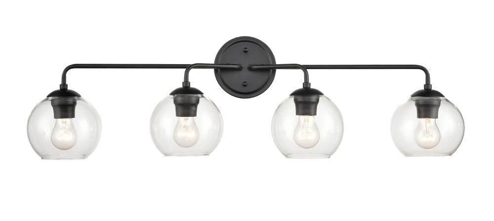 Millennium 9754-MB Transitional Four Light Vanity in Black Finish