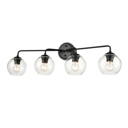 Millennium 9754-MB Transitional Four Light Vanity in Black Finish