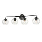 Millennium 9754-MB Transitional Four Light Vanity in Black Finish