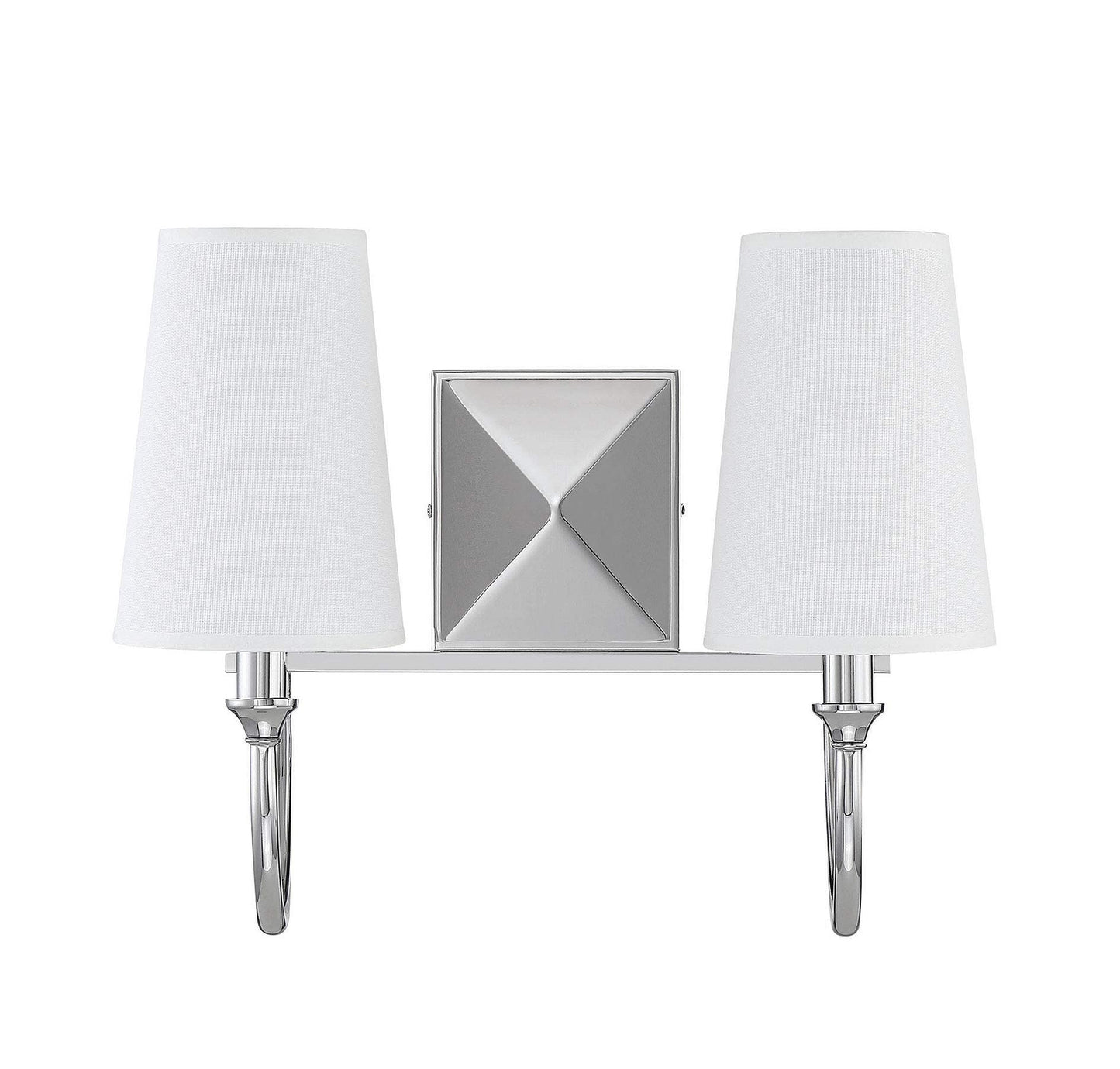 Savoy House 8-2542-2-109 White Fabric Bath Vanity Wall Light, 12" H x 15" W