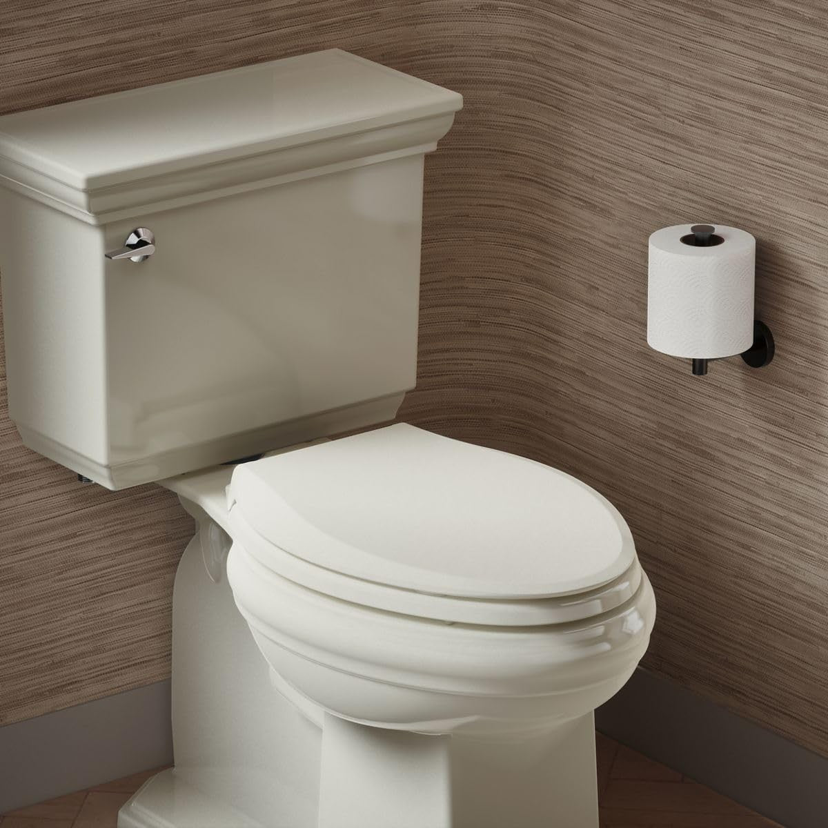 KOHLER 4636-RL-47 Cachet ReadyLatch Elongated Toilet Seat Slow Close Almond