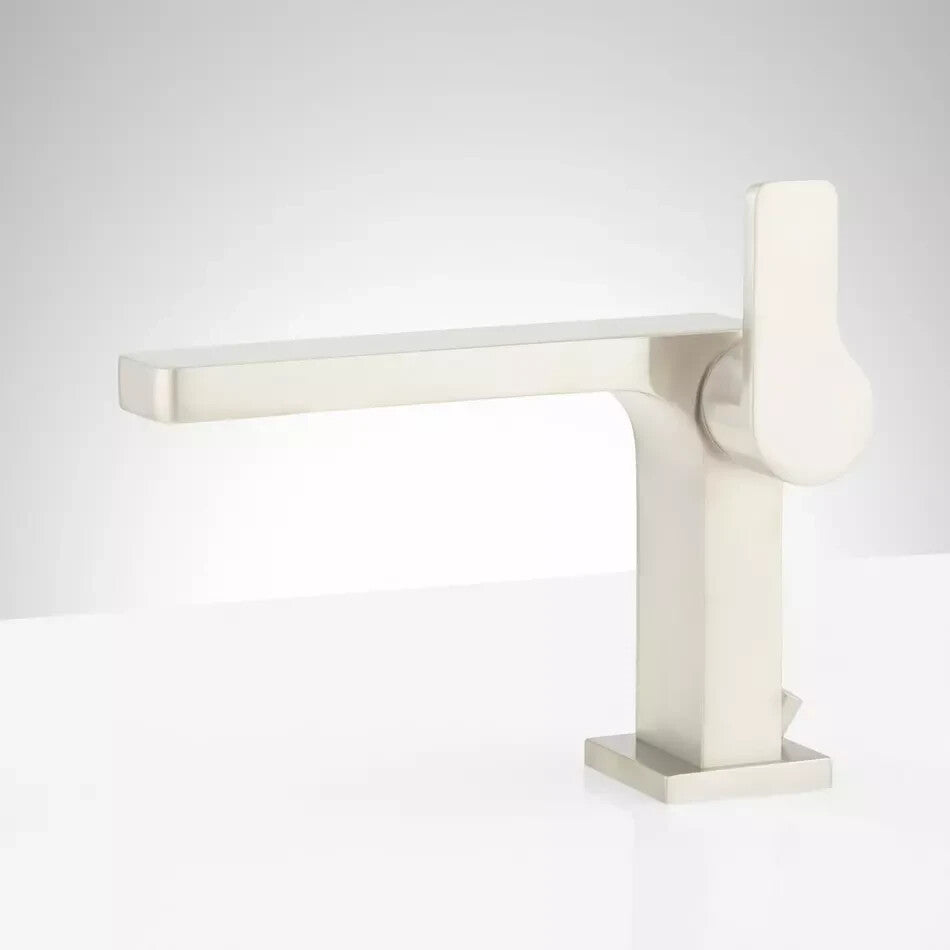 Signature Hardware - Hibiscus Single-Holte Bathroom Faucet - Brushed Nickel