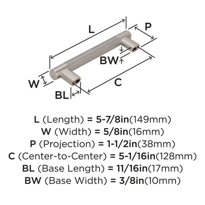 Amerock BP36558PNSS Cabinet Pull Polished Nickel/Stainless Steel 5-1/16"