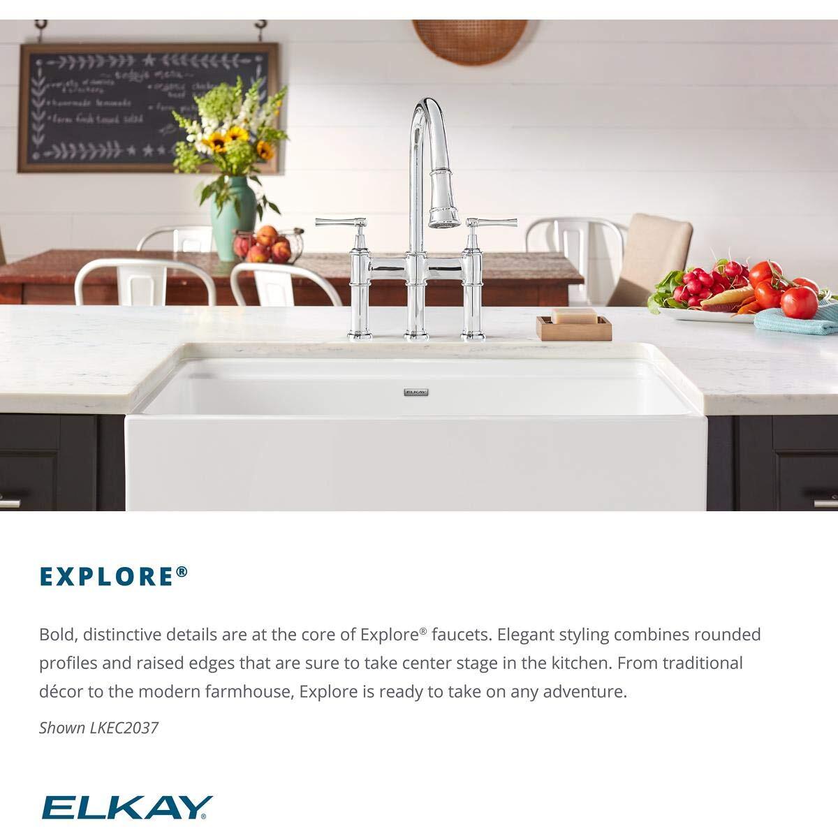 Elkay Explore LKEC2012CR Single Hole Bar Faucet Forward Only Lever Handle-Chrome