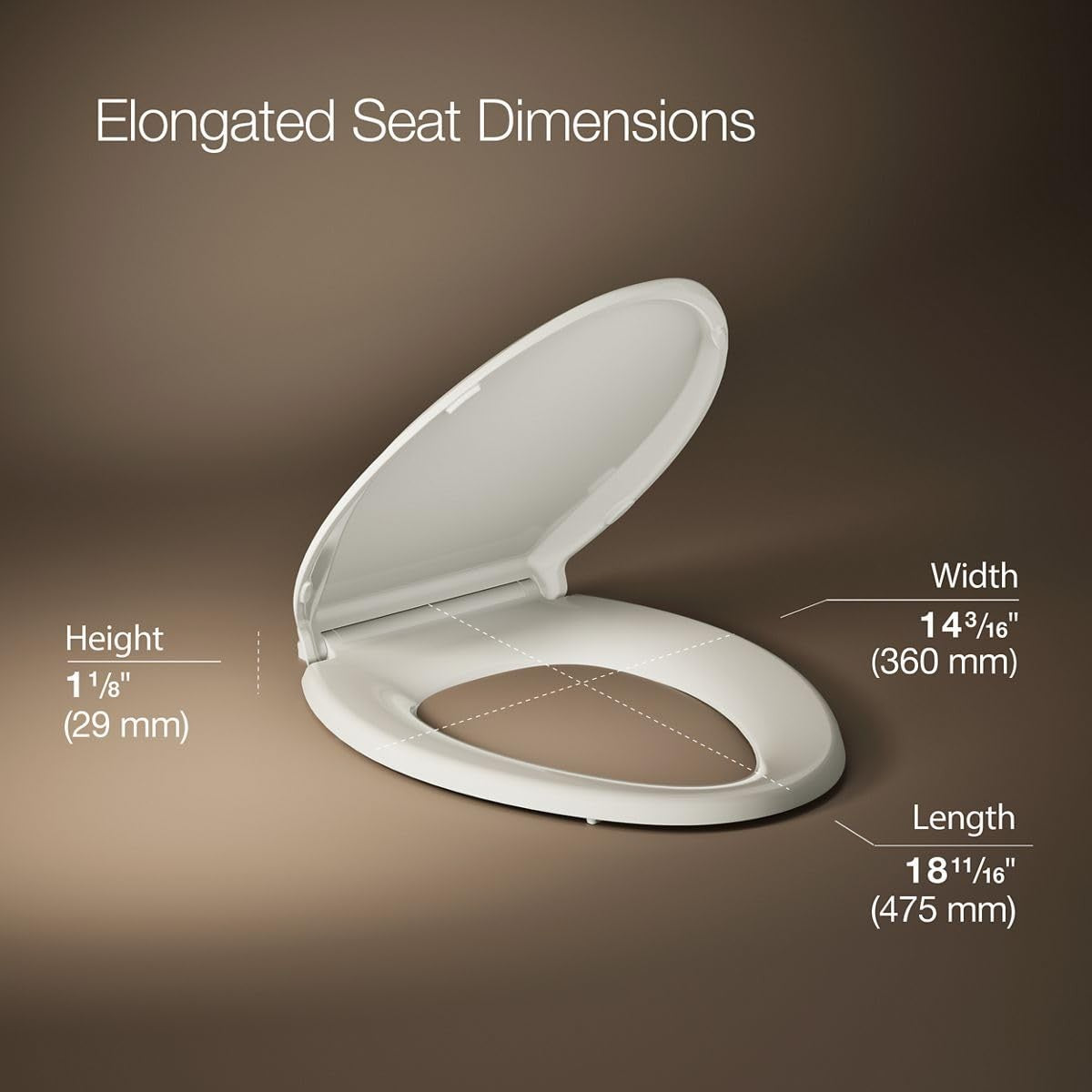 KOHLER 4636-RL-47 Cachet ReadyLatch Elongated Toilet Seat Slow Close Almond