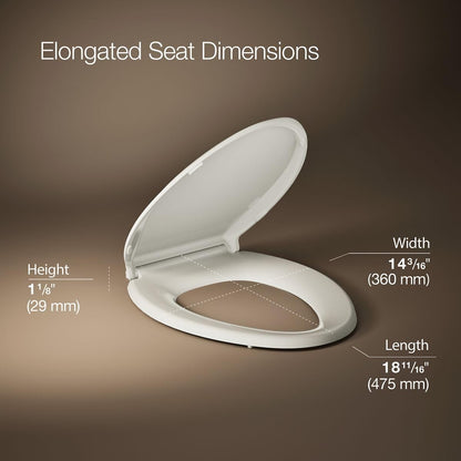 KOHLER 4636-RL-47 Cachet ReadyLatch Elongated Toilet Seat Slow Close Almond